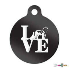Love Leonberger Engraved Keychain Round Tag w/tab park leo Many Colors