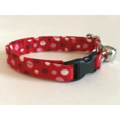 POLKA DOTS ON RED CAT OR KITTEN COLLAR (you choose the size)