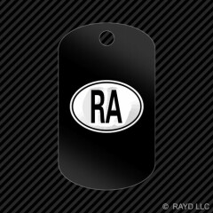 Argentina Oval Keychain GI dog tag engraved many colors country code RA