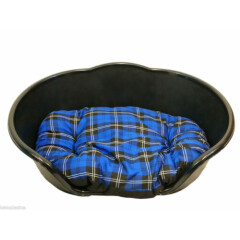 LUXURY comfortable black plastic pet bed with cushion 4 sizes & 10 colours 