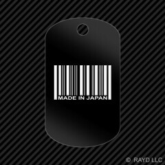 Made in Japan Barcode Keychain GI dog tag engraved many colors