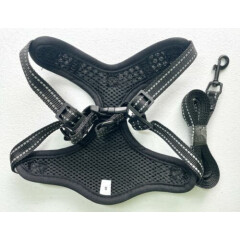Kittail Harness Black Size S No Pull Adjustable Straps with Leash
