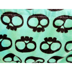 MEDIUM Bird CAGE Seed Catcher Skirt 100% Cotton Flannel "Alien Skulls"