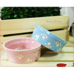 Cute Luxury Pet Food Bowl Feeder Dish for Dogs&Cats Pink&Blue