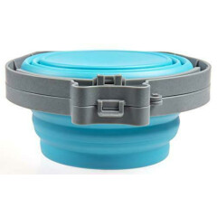 Loving Pets Bella Roma Travel Bowl Double Diner for Dogs, Medium, Blue, (7992)