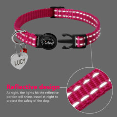 Safety Reflective Personalized Breakaway Cat Collars Quick Release Kitten Collar