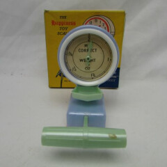 Rare Vintage The Happiness Bird Cage Toy Scale w/ Feeder NOS New 1950s 60s Blue