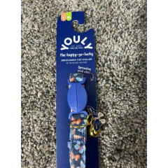 Youly "The Happy-Go-Lucky" Breakaway Butterfly Cat Collar L/XL 10-16”
