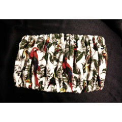 MEDIUM/LARGE Bird CAGE Seed Catcher Skirt 100% Cotton Flannel "TROPICAL BIRDS"
