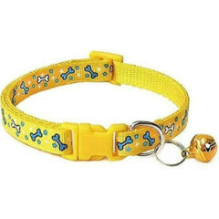 Indian Printed Adjustable Cat Everyday Collar,18-30 cm (Yellow,Small), Cat strap