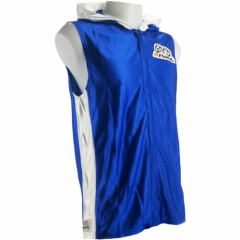 Rival Boxing Dazzle Traditional Sleeveless Ring Jacket with Hood - Blue/White