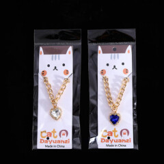 Pet Collars Cat Dog Necklace Metal Chain Crystal Pendant Neck Ring Pet Supplies