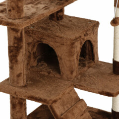  53" Cat Tree Tower Activity Center Large Playing House Condo For Rest Brown