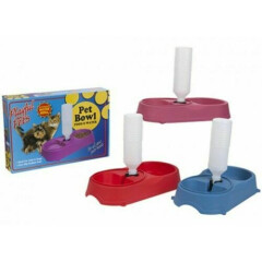 New Double Pet Bowl with Water Refilling Device - Dog & Cat Puppy Food Feed Dish