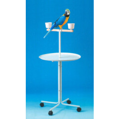 Large 46" Metal Base Parrot Amazon African Grey Macaw Cockatoo Play Stand Cups 