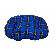 XL EXTRA LARGE BLUE TARTAN Cotton Dog Cat Bed Cushion For Inside Basket UK Made
