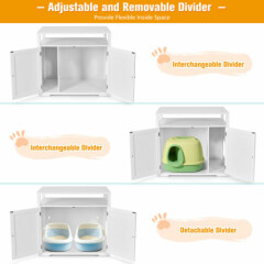 Petsjoy Litter Box Enclosure Hidden Cat Wooden Cat Washroom w/ Storage Layer