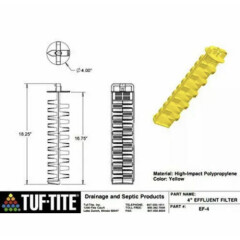 Tuf-Tite EF-4 Residential Series Effluent Filter (Filter Only), Yellow