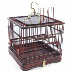 Large Hanging Bird Cage Wooden Aviary Cage Nest Large Pet Bird Cage with Tray