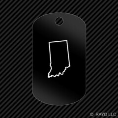 Indiana Outline Keychain GI dog tag engraved many colors IN