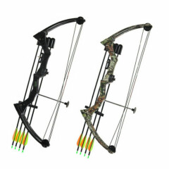 Traditional Right Hand Compound Bow 20lbs Black/Camo Hunting Training Sport