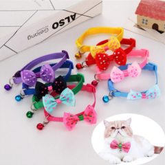 Lucky Pet Collar Adjustable Colorful Collar Necktie Kitten Necklace Bowknot Bell