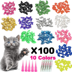 YMCCOOL Cat Nail Caps/Tips Pet Cat Kitty Soft Claws,100 Pieces Small