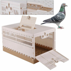 Folding Pet Bird Supply Cage Racing Pigeon Carrier Box Poultry Cage+2 Side Doors
