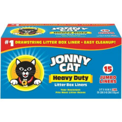 JONNY CAT Jumbo Heavy Duty Tear Resistant Plastic Litter Box Liners 5 & 15 ct ✅
