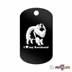 I Love My Keeshond Engraved Keychain GI Tag dog v2 kees Many Colors