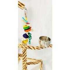 Birds LOVE TigerTail Play Gym Tabletop w Cup, Toy Hanger and Free Parrot Toy Inc