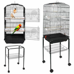 59''Medium Bird Cage with Rolling Stand Cockatiel Parakeet Finch Parrot Birdcage