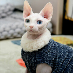 Sphynx Cat Sweater Jumper Waistcoat Clothes Faux Fur Pet Costume Polyester XS-XL