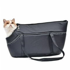 Leather High Sling Side Pet Bag Carrier Comfort Outdoor Travel Dog Cat One Hole