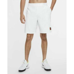 NikeCourt Flex Ace Mens 9" Tennis Shorts White Size Large L CK9777-100