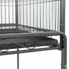 53" Black Parrot Cage Bird for Cockatiel Parakeet Finch Playtop Gym Perch Stand 