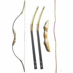 Traditional Recurve Bow 30-50lbs Horse Bow Wooden Takedown RH LH Archery Target