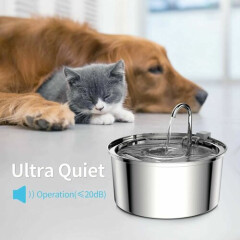 cat Water Fountain, 3.2L/108oz Automatic Stainless Steel Pet Fountain Dog Water