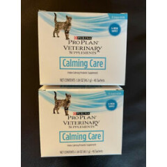 NEW LOT OF 2 Purina CALMING CARE FELINE Probiotic Supplement 90 SEALED EXP 10/22