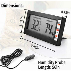 Simple Deluxe Digital Thermometer and Hygrometer with Humidity Probe for Egg