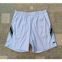 Men's Nike Dry 9" Tennis Shorts Light Gray Athletic Training 939265-042 Size XL