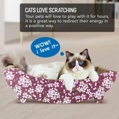 ScratchMe Cat Scratching Post Lounge Relaxing Bed Cat Scratcher Cardboard Play