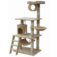 Large Cat Tree Condo House 62" Kitty Furniture Stand Play Post Scratchers Home