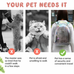 Outdoor Pet Portable Carrier Backpack Space Dog Cat Bag Transparent Breathable 