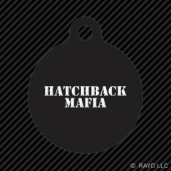 Hatchback Mafia Keychain Round with Tab dog engraved many colors jdm ef eg ek