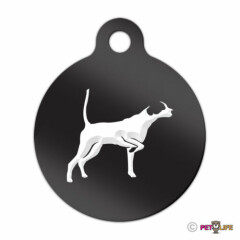 English Pointer Engraved Keychain Round Tag w/tab v2 Many Colors