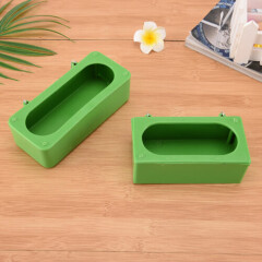 Plastic Green Food Water Bowl Cups Parrot Bird Pigeons Cage Cup Feeding FeedY`dr