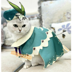 Game Genshin Impact Venti Little Cat Clothes Cloak Coat Hat Pet Cosplay Uniform