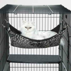 Thermapet Warm Cat Hammock Bed Brown Or Grey Leopard Print Thermal Lining 