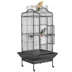 63" Open PlayTop Large Parrot Bird Cage for Parakeets Cockatiels w/Rolling Stand